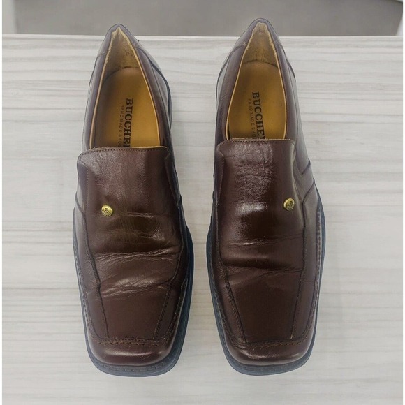BUCCHERI Handmade SHOES LOAFERS Men’s US SZ 9 EU 40 Brown Leather - Picture 1 of 8